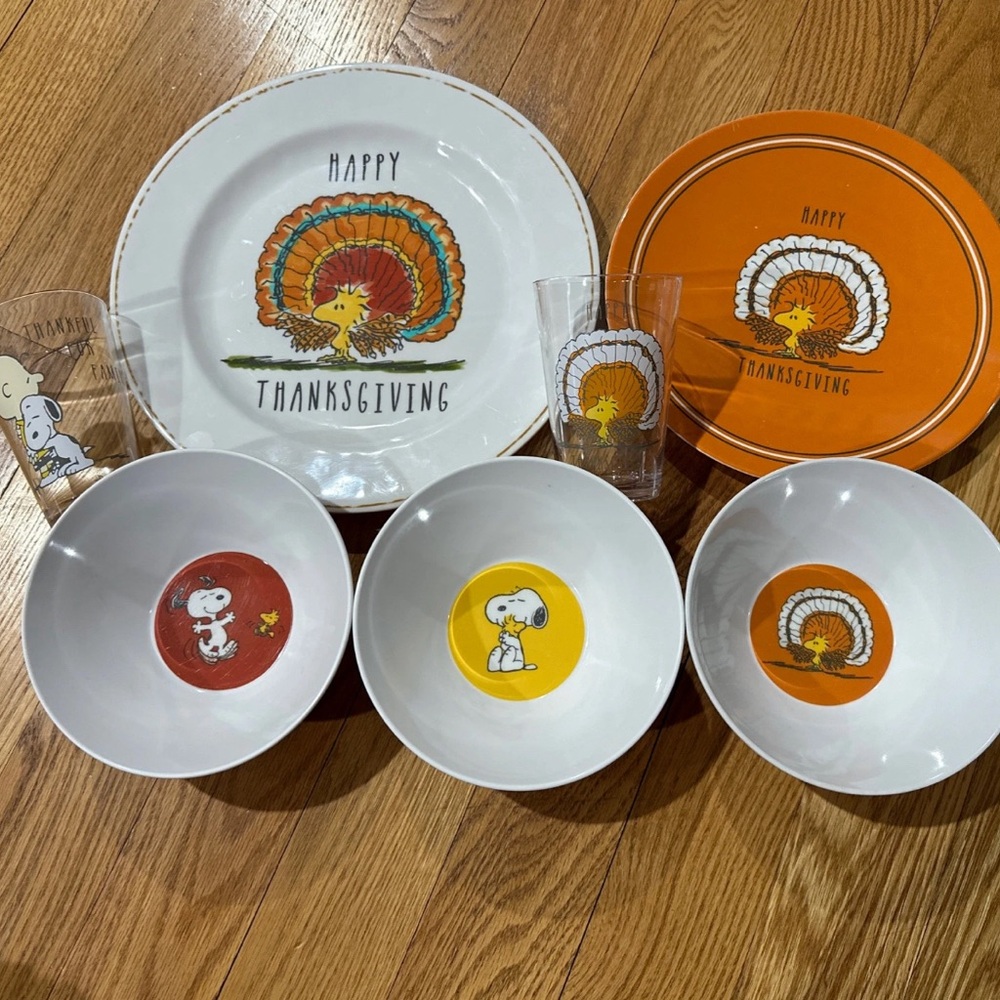 Thanksgiving Peanuts Dinnerware Set Pottery Barn Kids